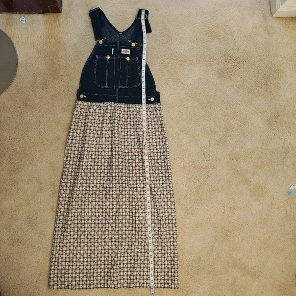 One of a Kind Dickies Custom Upcycled Patchwork Denim Overalls Maxi Dress. - Picture 10 of 10